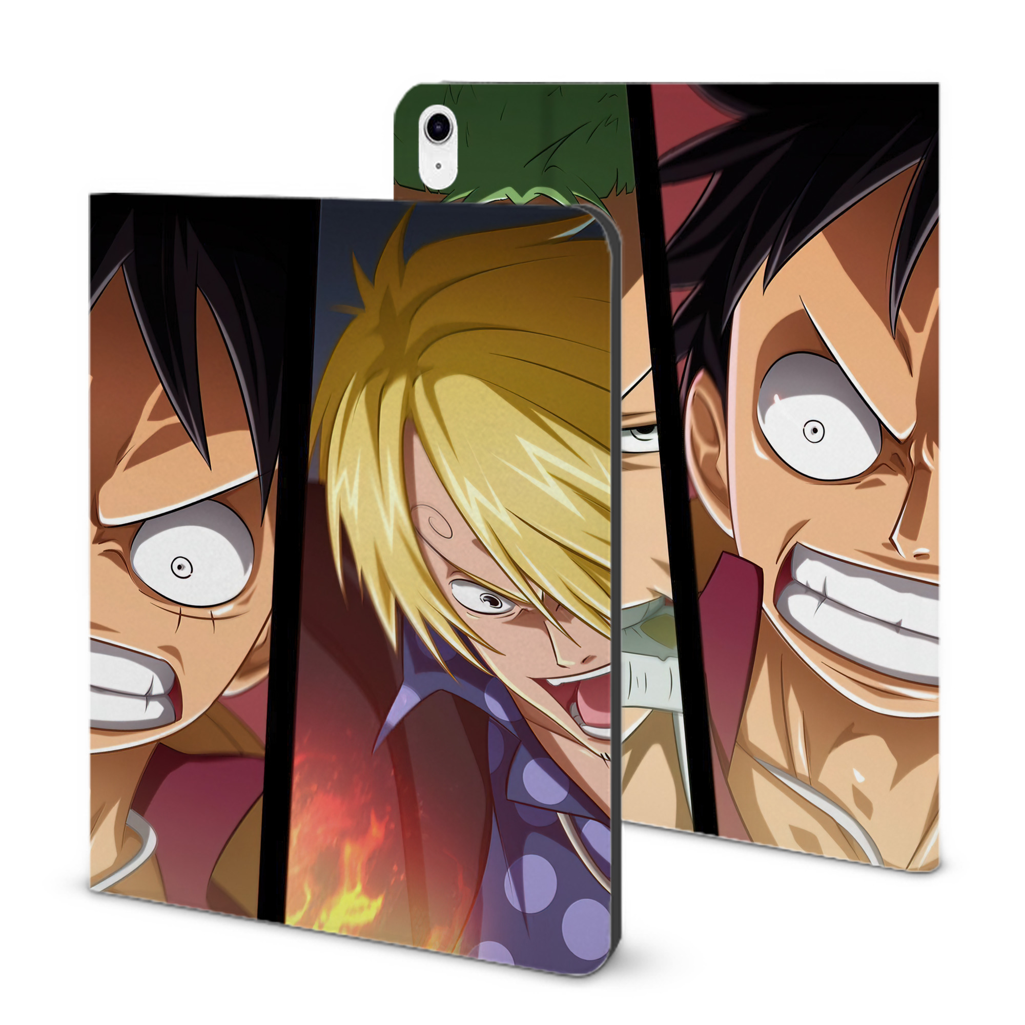 （画像用） ワンピース ONE PIECE IPad ケース ブック型 PUレザー TPU 耐衝撃 軽量 薄型 ペン収納なし 全面保護 IPad 各モデル対応